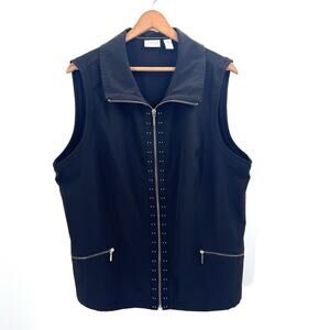 Chico's Black Vest with Gold Accents